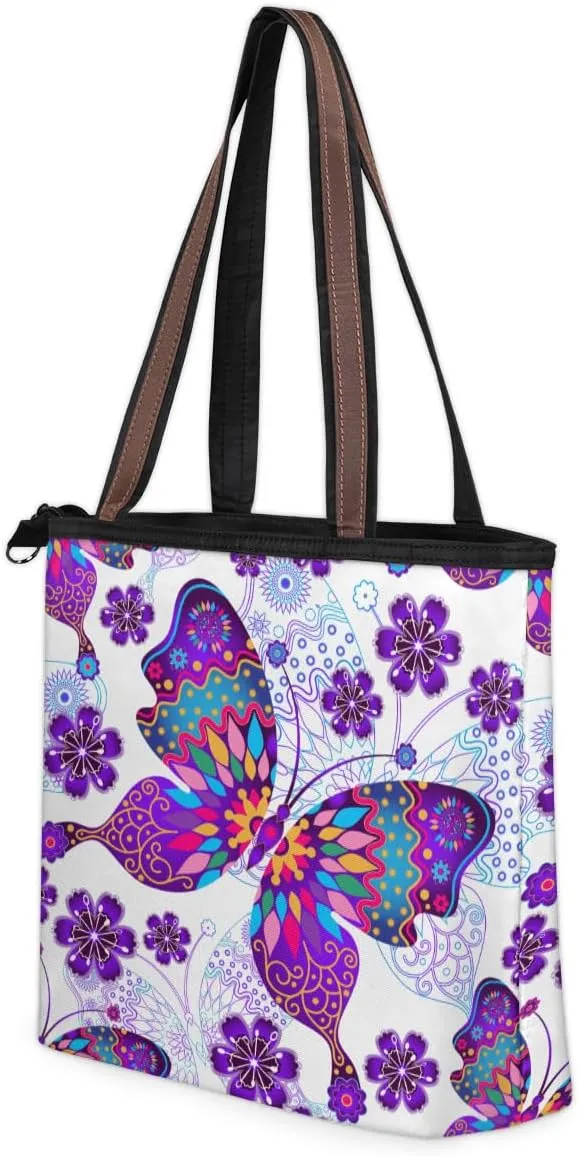 Tote Bag for Women with Zipper Large Capacity Top Handle Casual Shoulder Bag Handbag Reusable Shopping