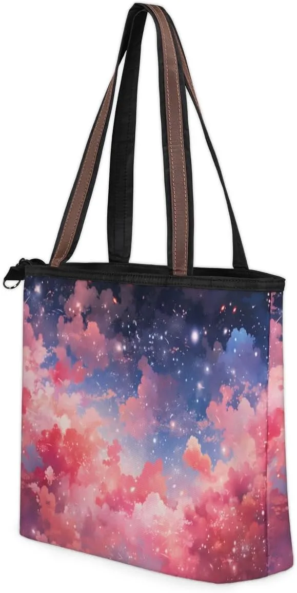 Tote Bag for Women with Zipper Large Capacity Top Handle Casual Shoulder Bag Handbag Reusable Shopping