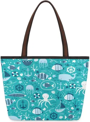 Tote Bag for Women with Zipper Large Capacity Top Handle Casual Shoulder Bag Handbag Reusable Shopping