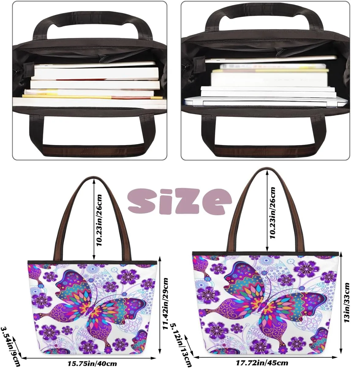 Tote Bag for Women with Zipper Large Capacity Top Handle Casual Shoulder Bag Handbag Reusable Shopping