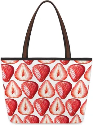 Tote Bag for Women with Zipper Large Capacity Top Handle Casual Shoulder Bag Handbag Reusable Shopping