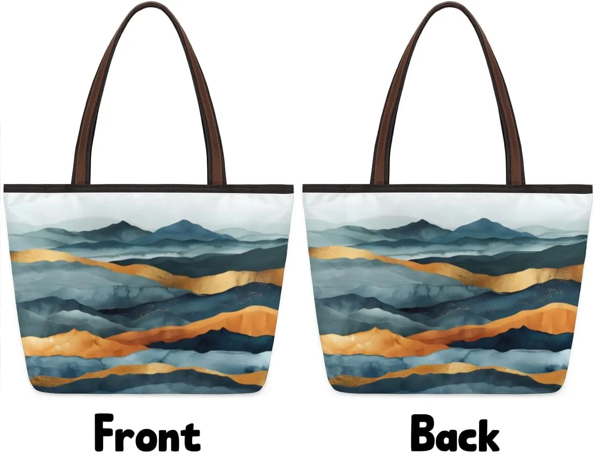 Tote Bag for Women with Zipper Large Capacity Top Handle Casual Shoulder Bag Handbag Reusable Shopping