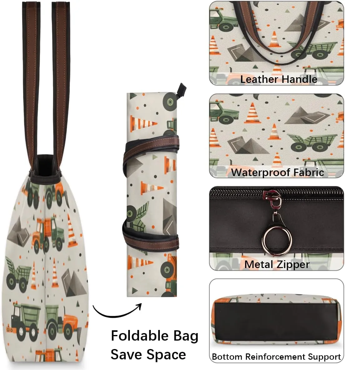 Tote Bag for Women with Zipper Large Capacity Top Handle Casual Shoulder Bag Handbag Reusable Shopping