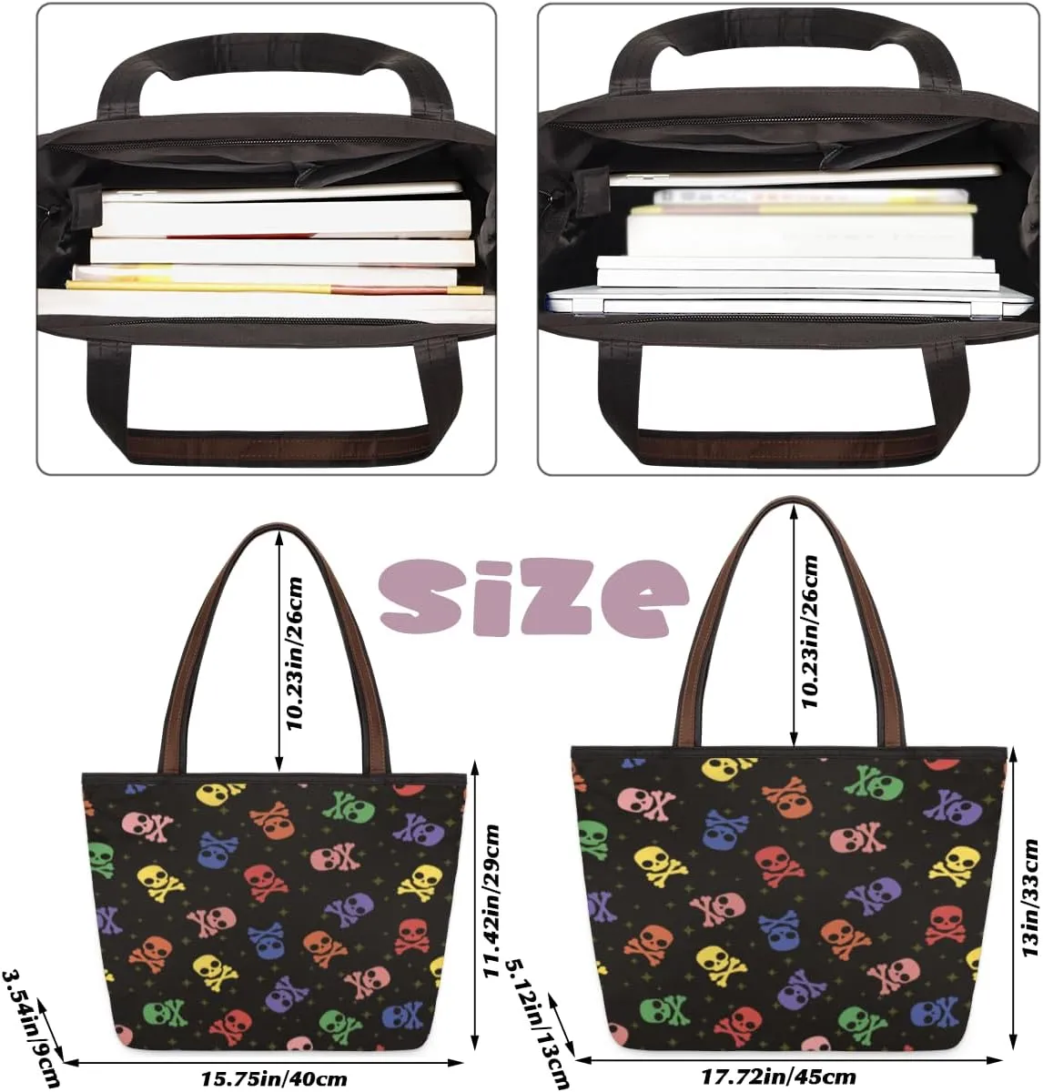 Tote Bag for Women with Zipper Large Capacity Top Handle Casual Shoulder Bag Handbag Reusable Shopping