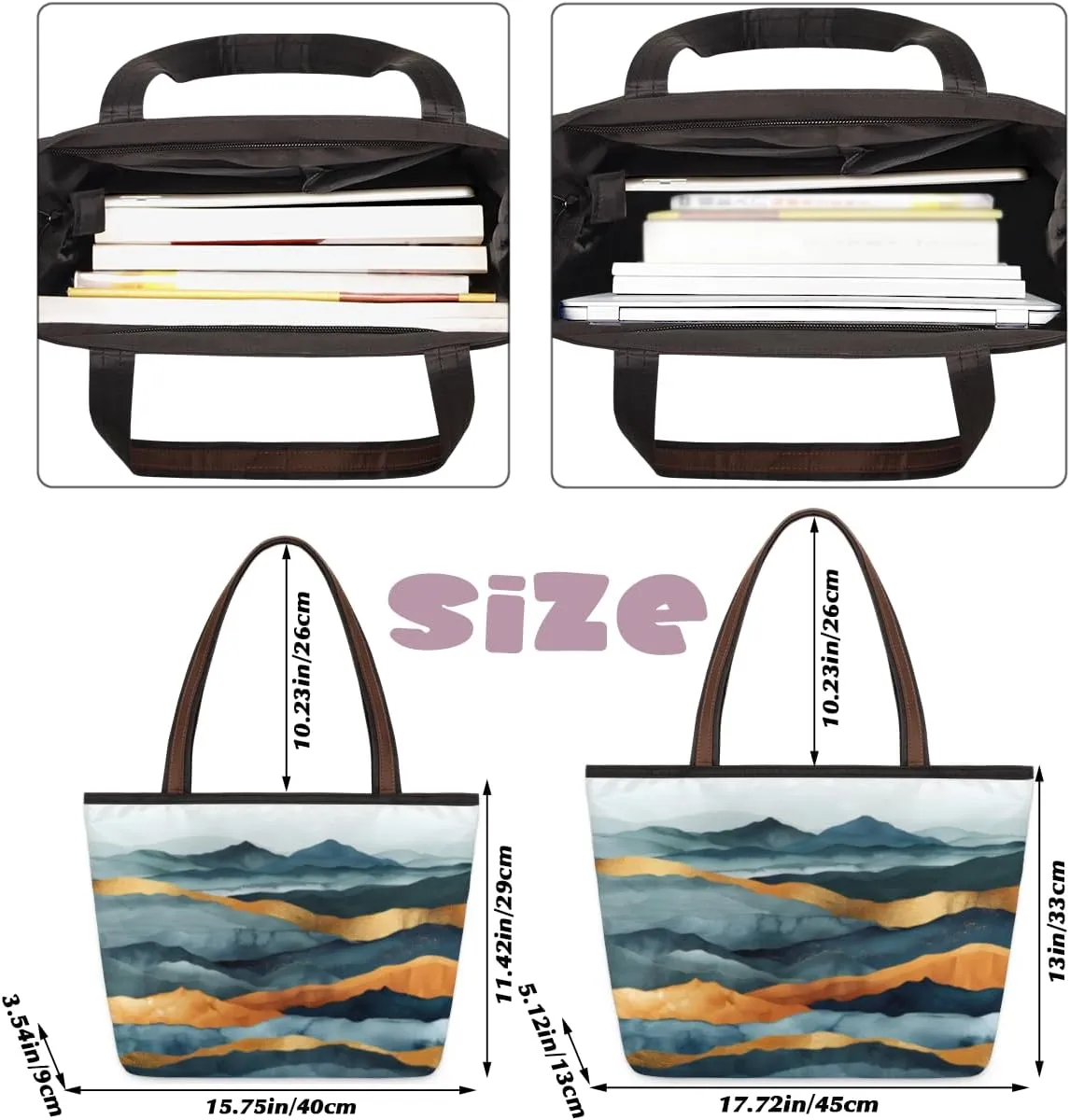 Tote Bag for Women with Zipper Large Capacity Top Handle Casual Shoulder Bag Handbag Reusable Shopping