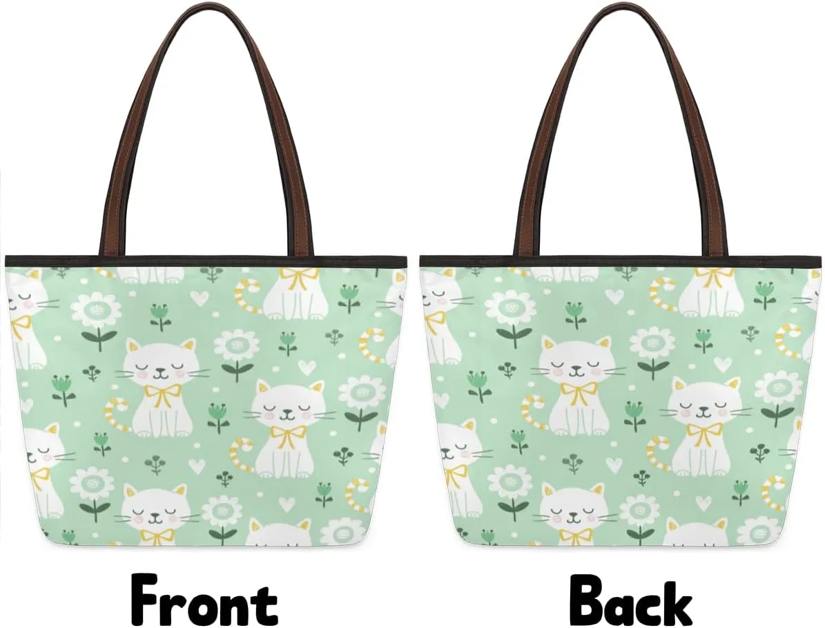 Tote Bag for Women with Zipper Large Capacity Top Handle Casual Shoulder Bag Handbag Reusable Shopping