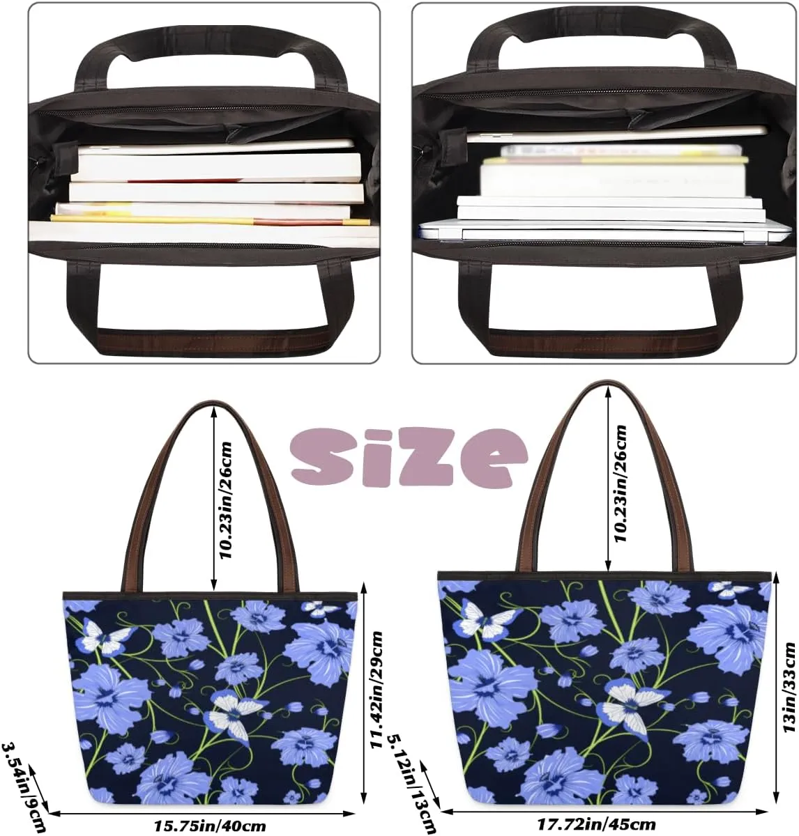 Tote Bag for Women with Zipper Large Capacity Top Handle Casual Shoulder Bag Handbag Reusable Shopping