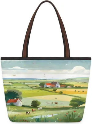 Tote Bag for Women with Zipper Large Capacity Top Handle Casual Shoulder Bag Handbag Reusable Shopping