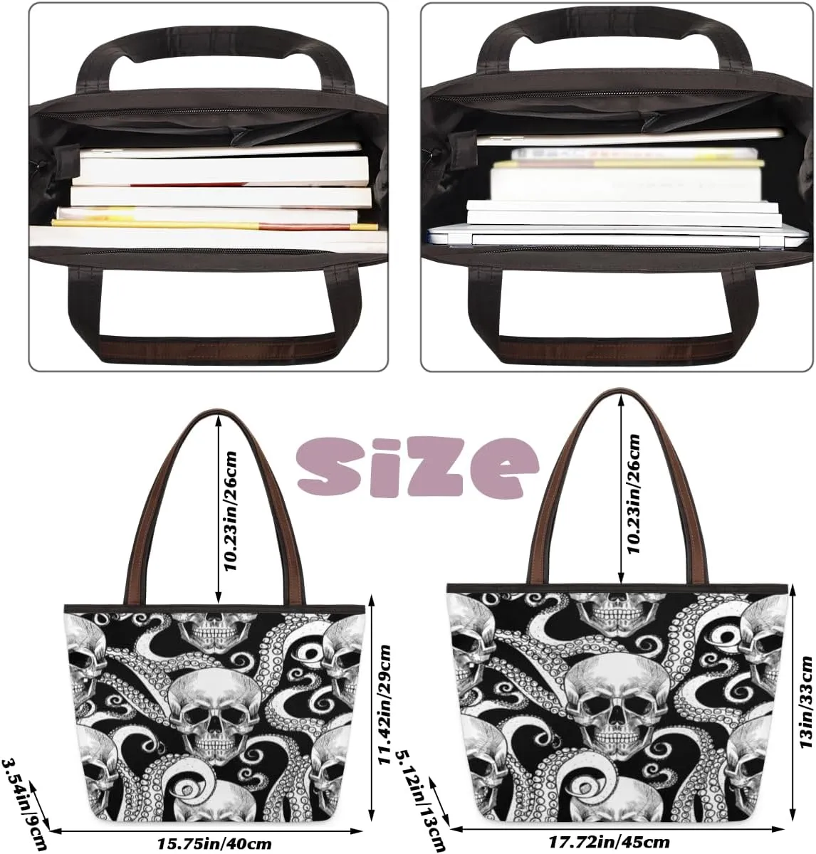 Tote Bag for Women with Zipper Large Capacity Top Handle Casual Shoulder Bag Handbag Reusable Shopping