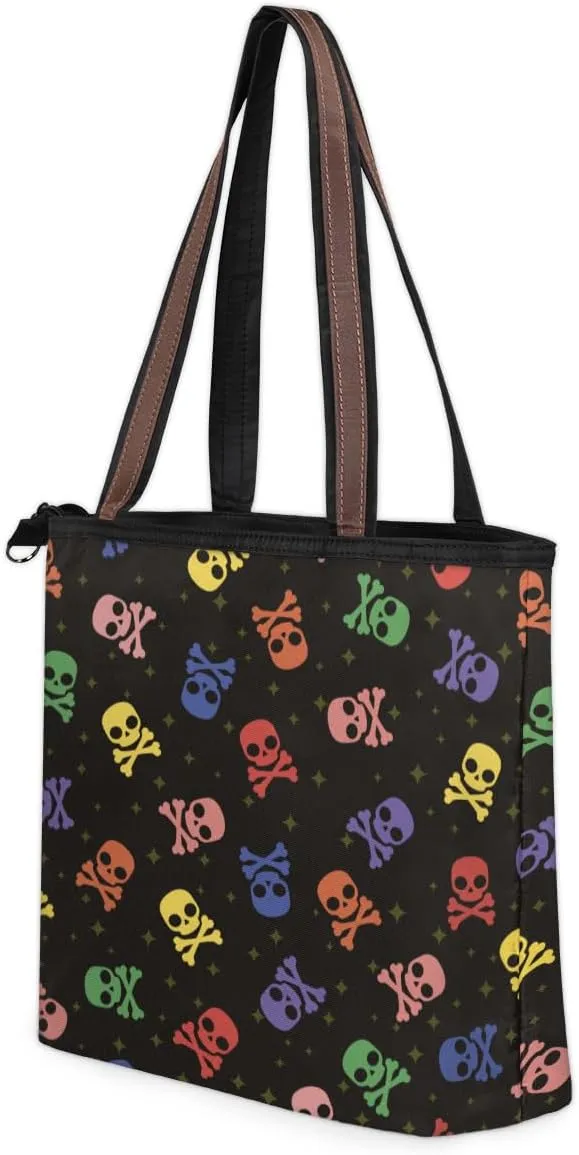 Tote Bag for Women with Zipper Large Capacity Top Handle Casual Shoulder Bag Handbag Reusable Shopping