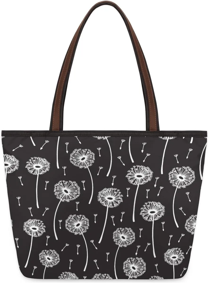 Tote Bag for Women with Zipper Large Capacity Top Handle Casual Shoulder Bag Handbag Reusable Shopping