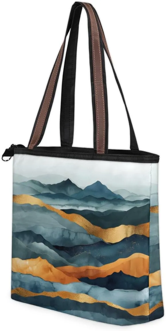 Tote Bag for Women with Zipper Large Capacity Top Handle Casual Shoulder Bag Handbag Reusable Shopping