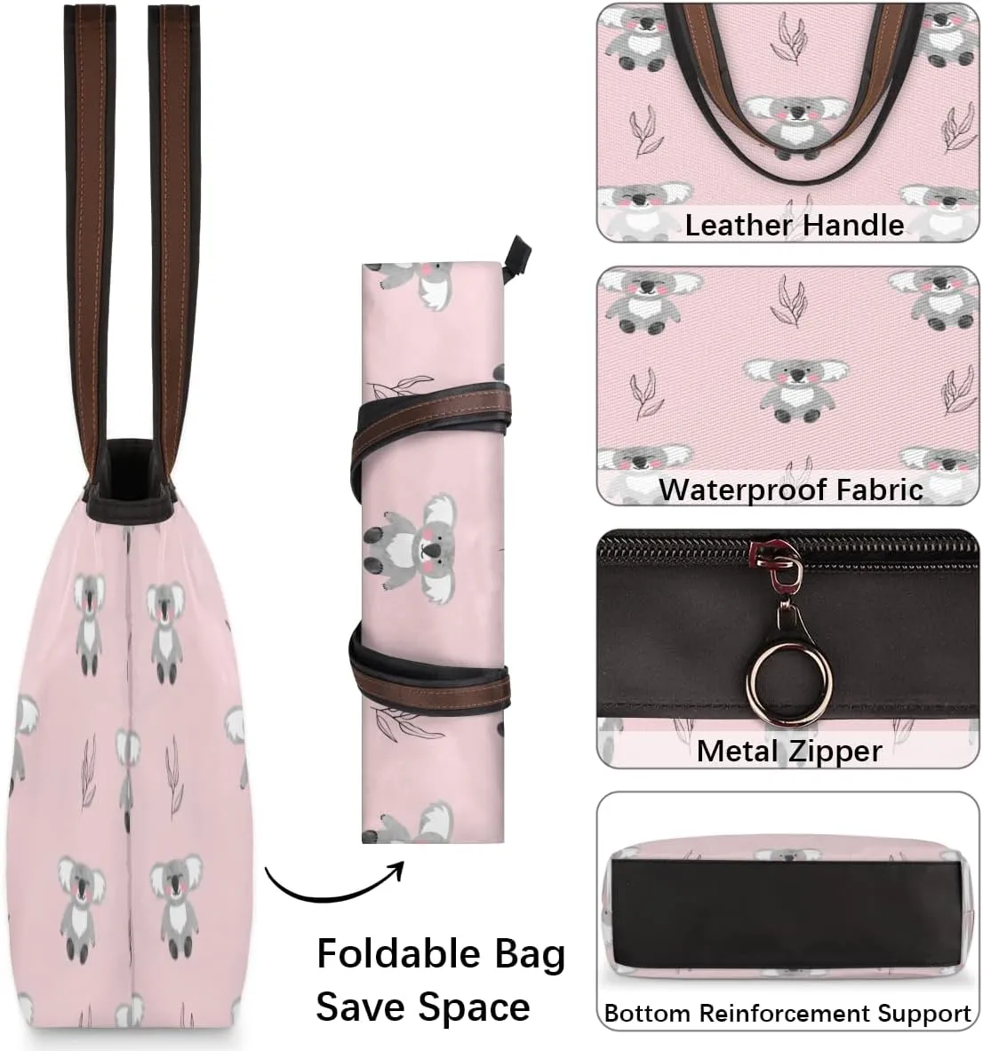 Tote Bag for Women with Zipper Large Capacity Top Handle Casual Shoulder Bag Handbag Reusable Shopping