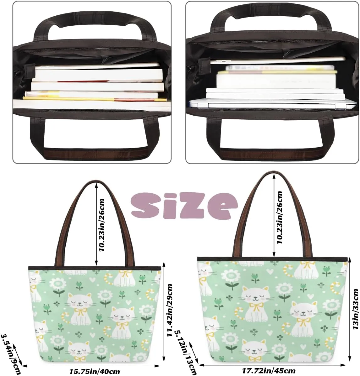 Tote Bag for Women with Zipper Large Capacity Top Handle Casual Shoulder Bag Handbag Reusable Shopping