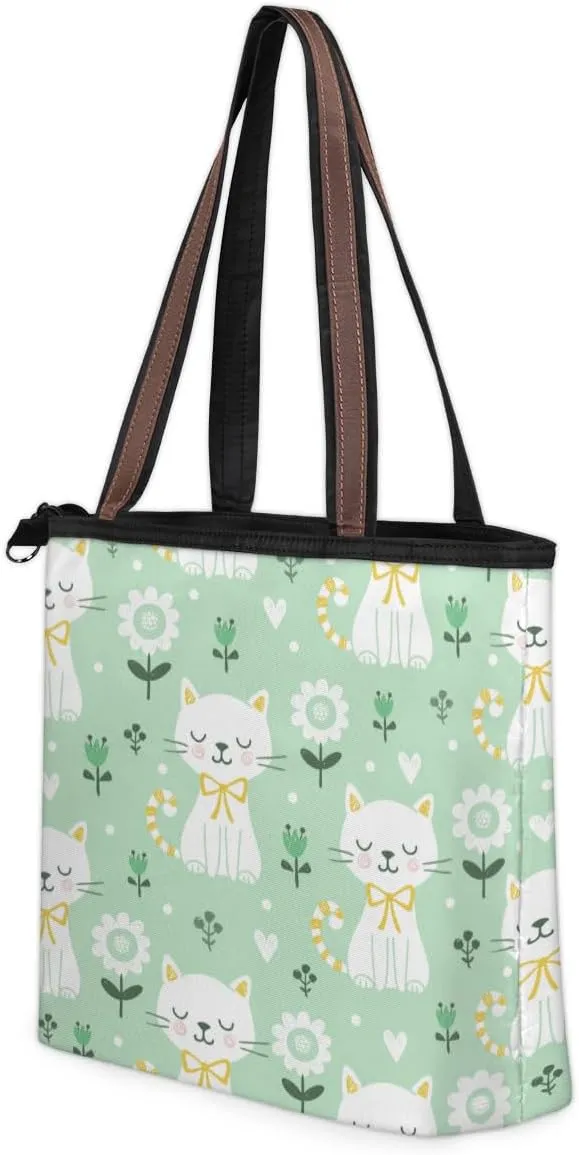 Tote Bag for Women with Zipper Large Capacity Top Handle Casual Shoulder Bag Handbag Reusable Shopping