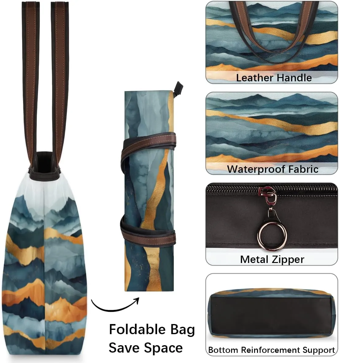 Tote Bag for Women with Zipper Large Capacity Top Handle Casual Shoulder Bag Handbag Reusable Shopping
