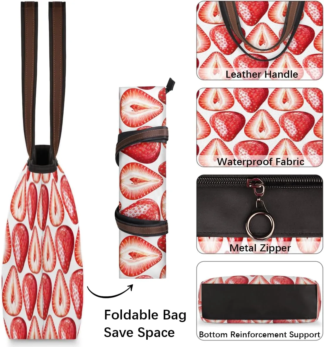 Tote Bag for Women with Zipper Large Capacity Top Handle Casual Shoulder Bag Handbag Reusable Shopping