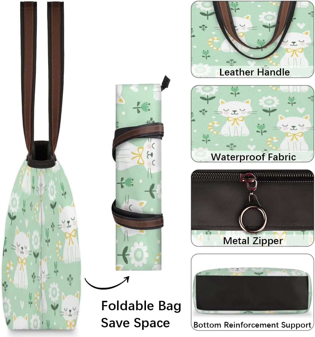 Tote Bag for Women with Zipper Large Capacity Top Handle Casual Shoulder Bag Handbag Reusable Shopping