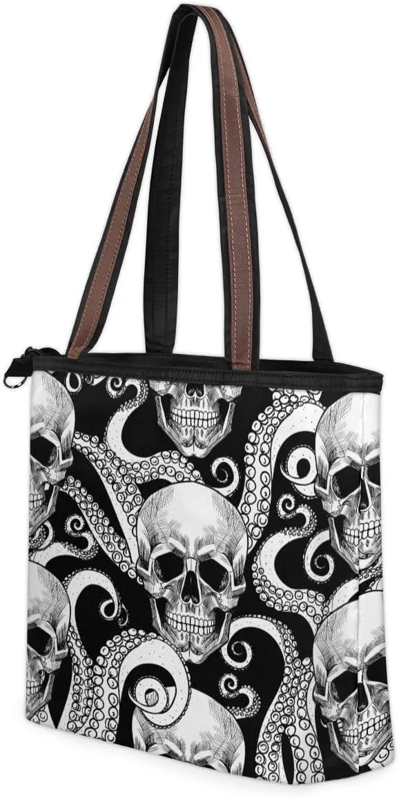 Tote Bag for Women with Zipper Large Capacity Top Handle Casual Shoulder Bag Handbag Reusable Shopping