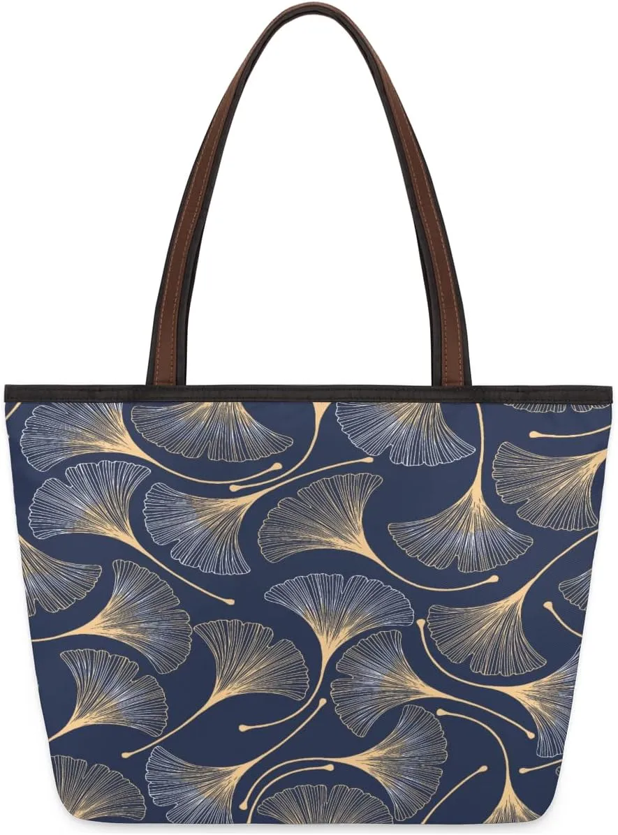 Tote Bag for Women with Zipper Large Capacity Top Handle Casual Shoulder Bag Handbag Reusable Shopping