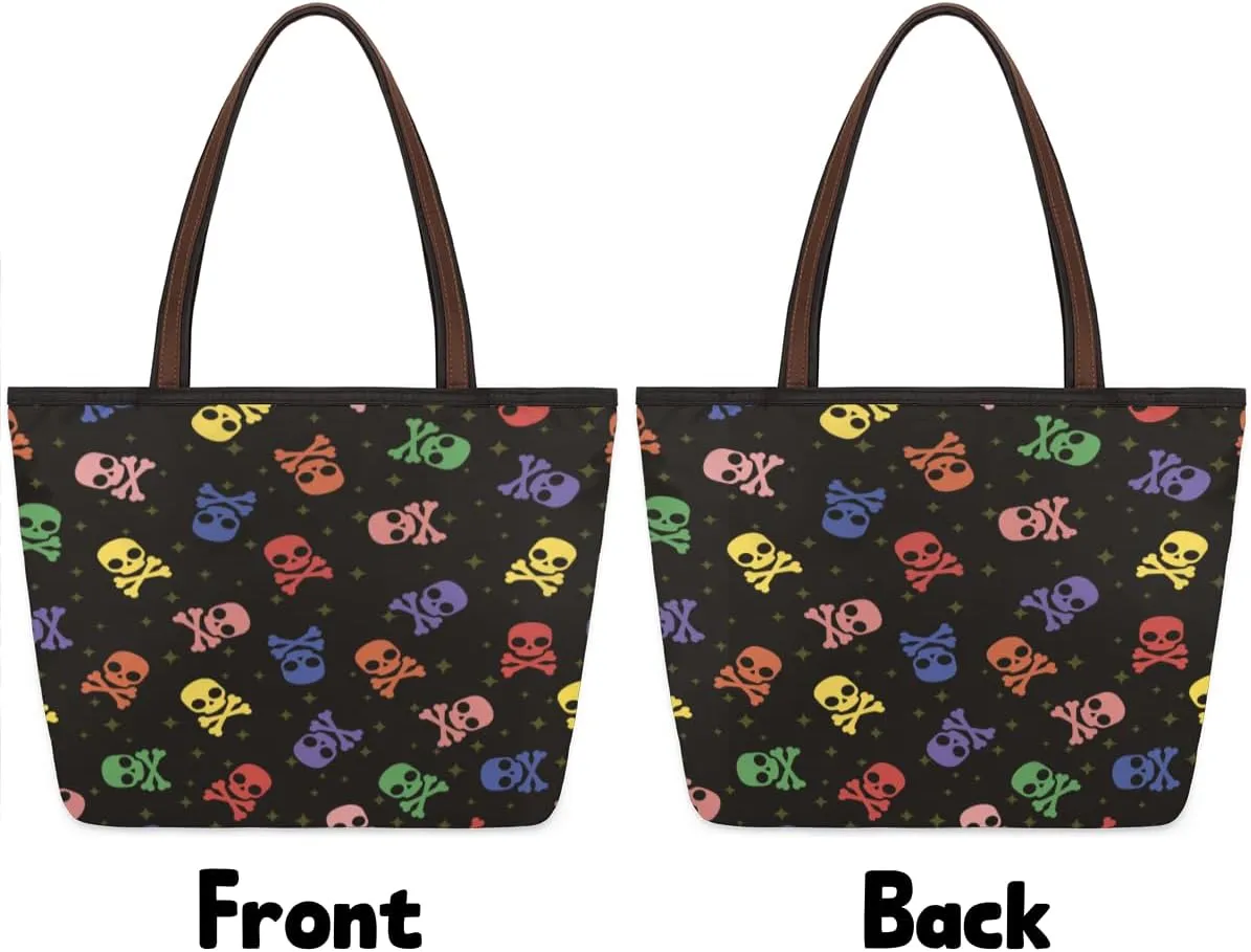 Tote Bag for Women with Zipper Large Capacity Top Handle Casual Shoulder Bag Handbag Reusable Shopping