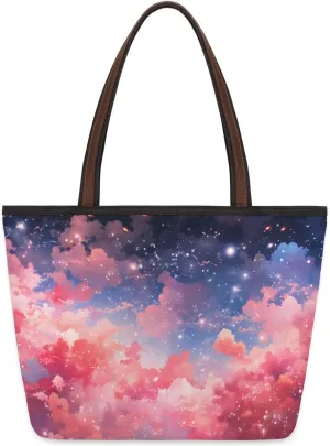 Tote Bag for Women with Zipper Large Capacity Top Handle Casual Shoulder Bag Handbag Reusable Shopping