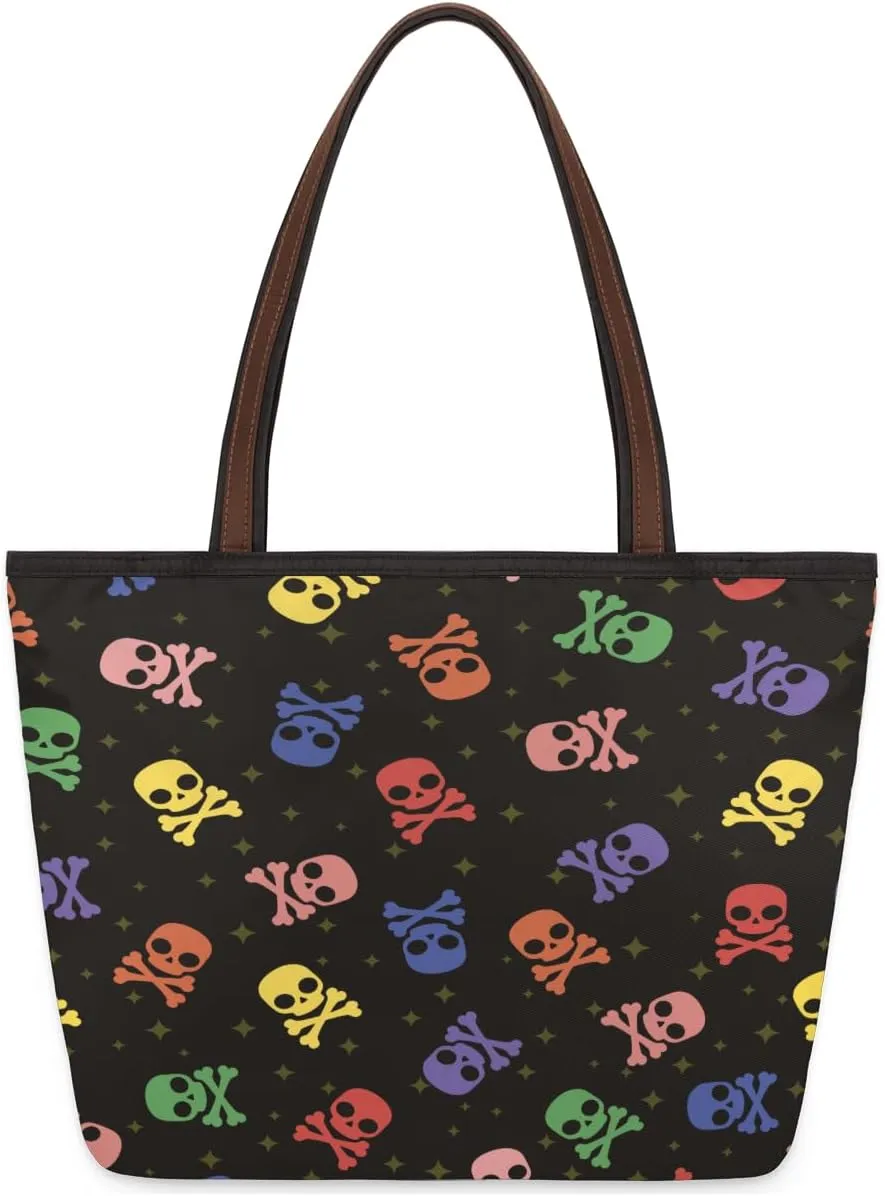 Tote Bag for Women with Zipper Large Capacity Top Handle Casual Shoulder Bag Handbag Reusable Shopping