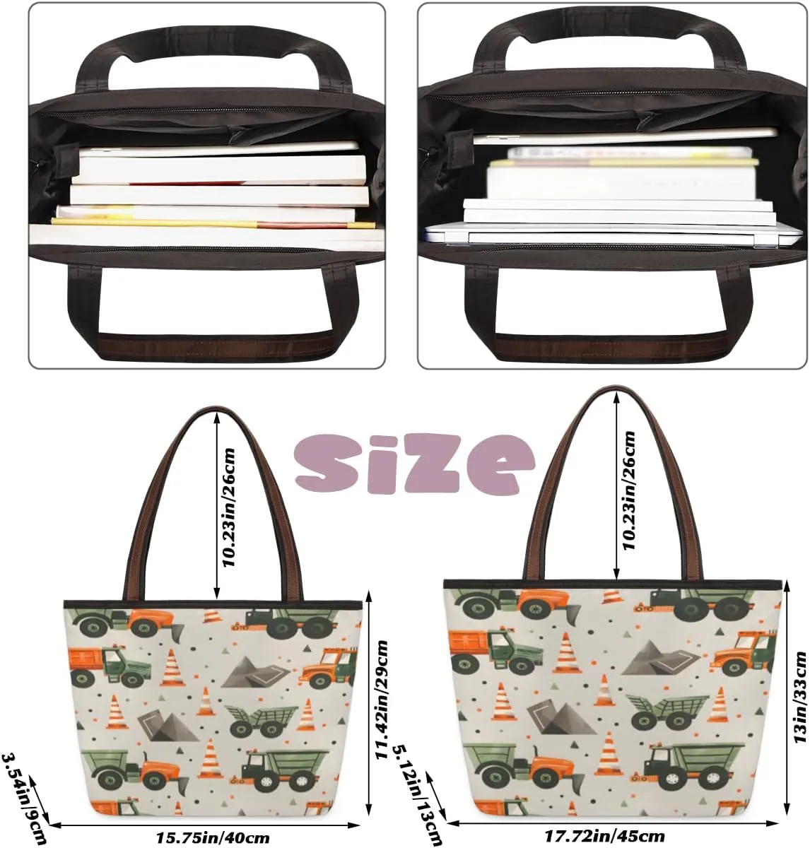 Tote Bag for Women with Zipper Large Capacity Top Handle Casual Shoulder Bag Handbag Reusable Shopping