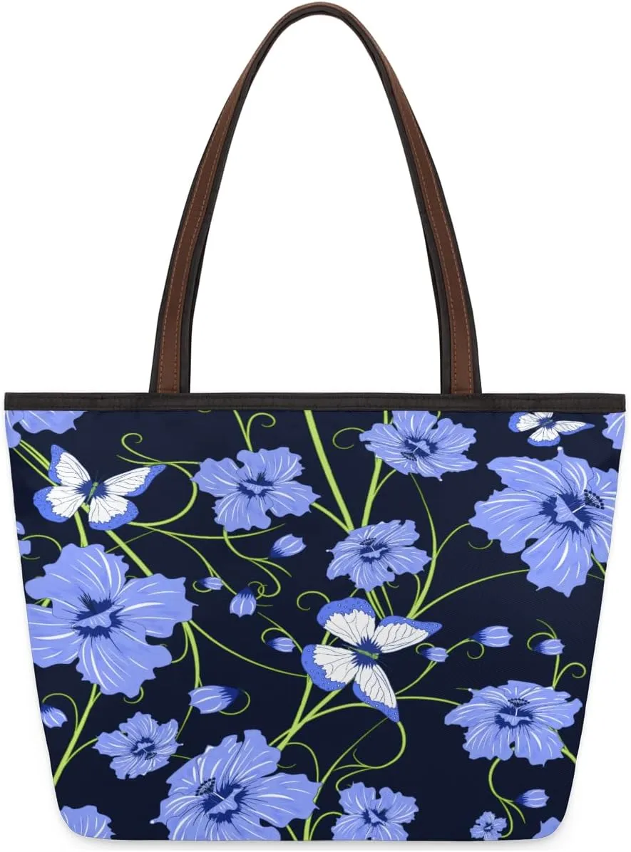 Tote Bag for Women with Zipper Large Capacity Top Handle Casual Shoulder Bag Handbag Reusable Shopping