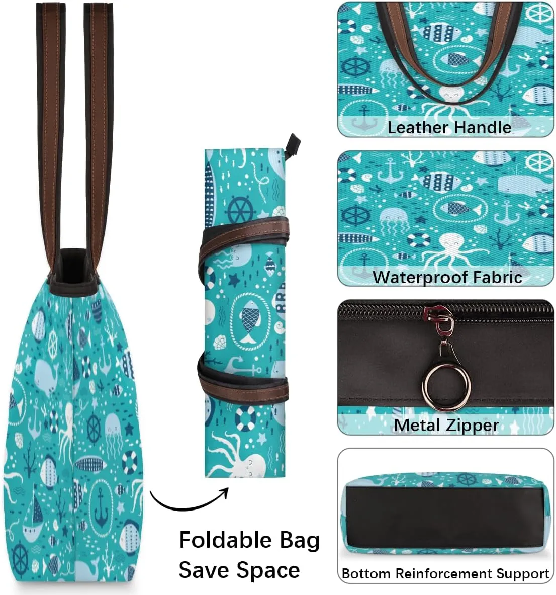 Tote Bag for Women with Zipper Large Capacity Top Handle Casual Shoulder Bag Handbag Reusable Shopping