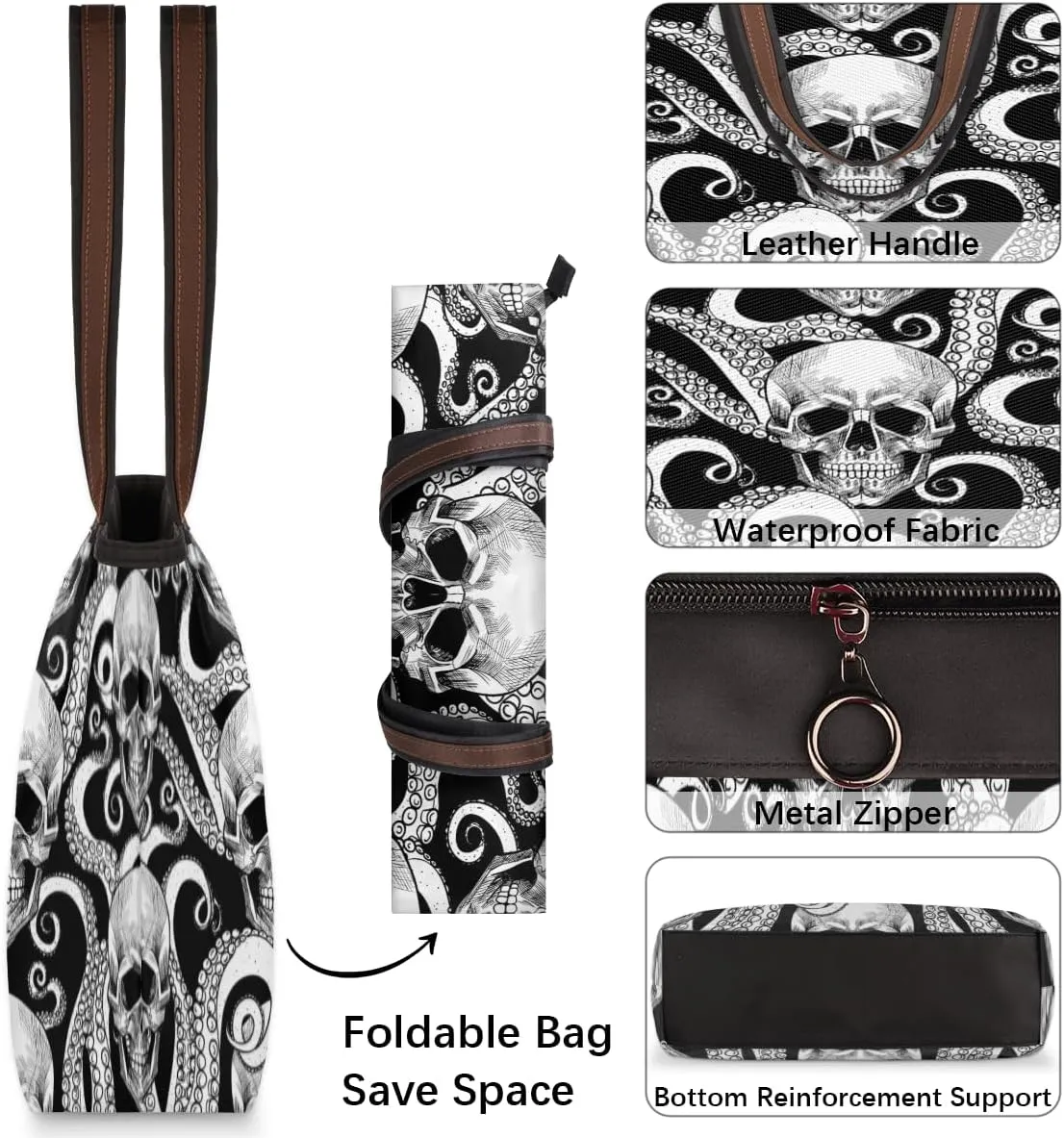 Tote Bag for Women with Zipper Large Capacity Top Handle Casual Shoulder Bag Handbag Reusable Shopping