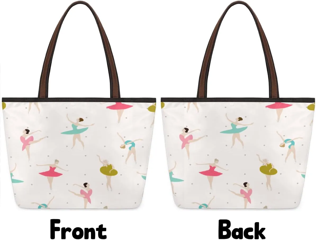 Tote Bag for Women with Zipper Large Capacity Top Handle Casual Shoulder Bag Handbag Reusable Shopping