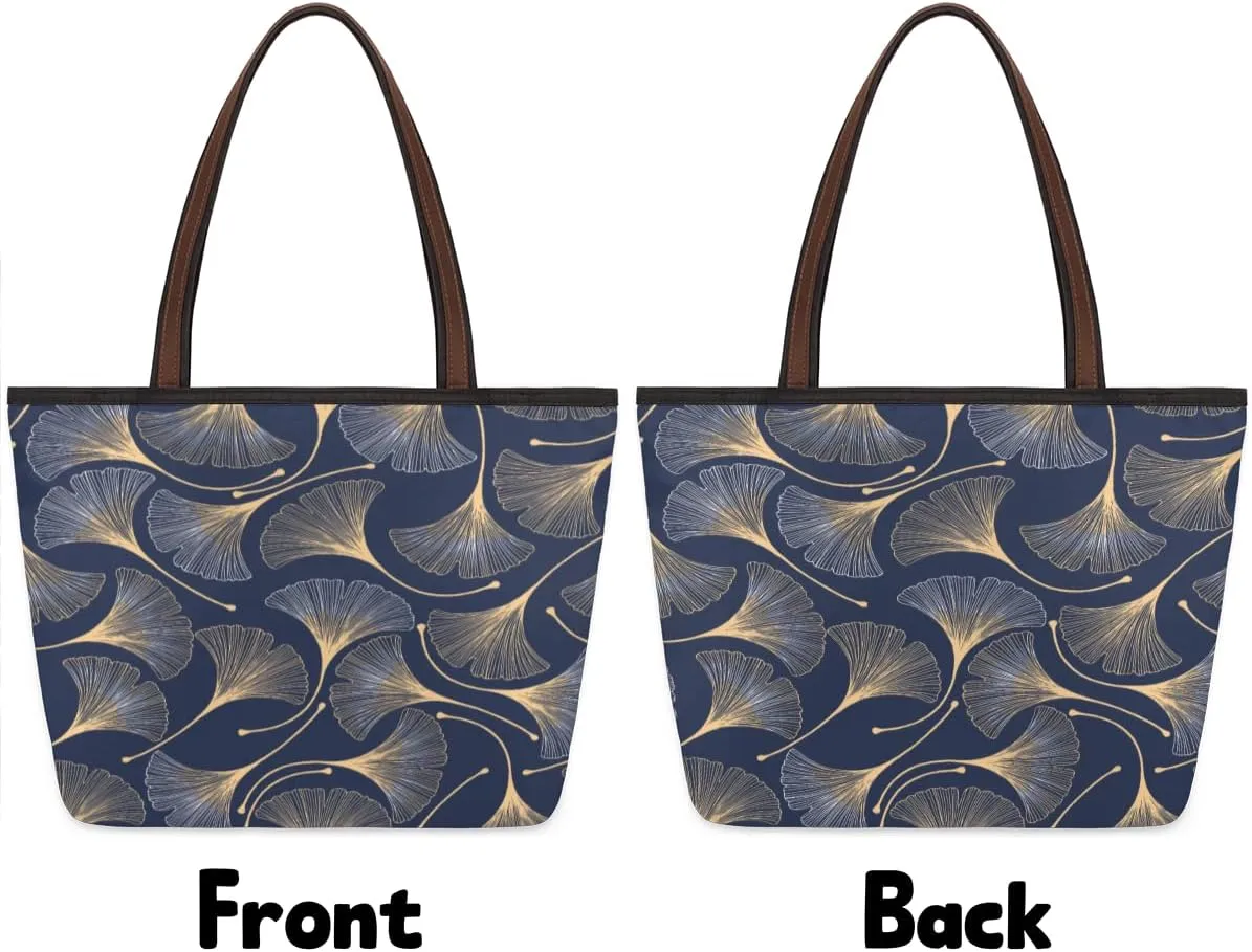 Tote Bag for Women with Zipper Large Capacity Top Handle Casual Shoulder Bag Handbag Reusable Shopping