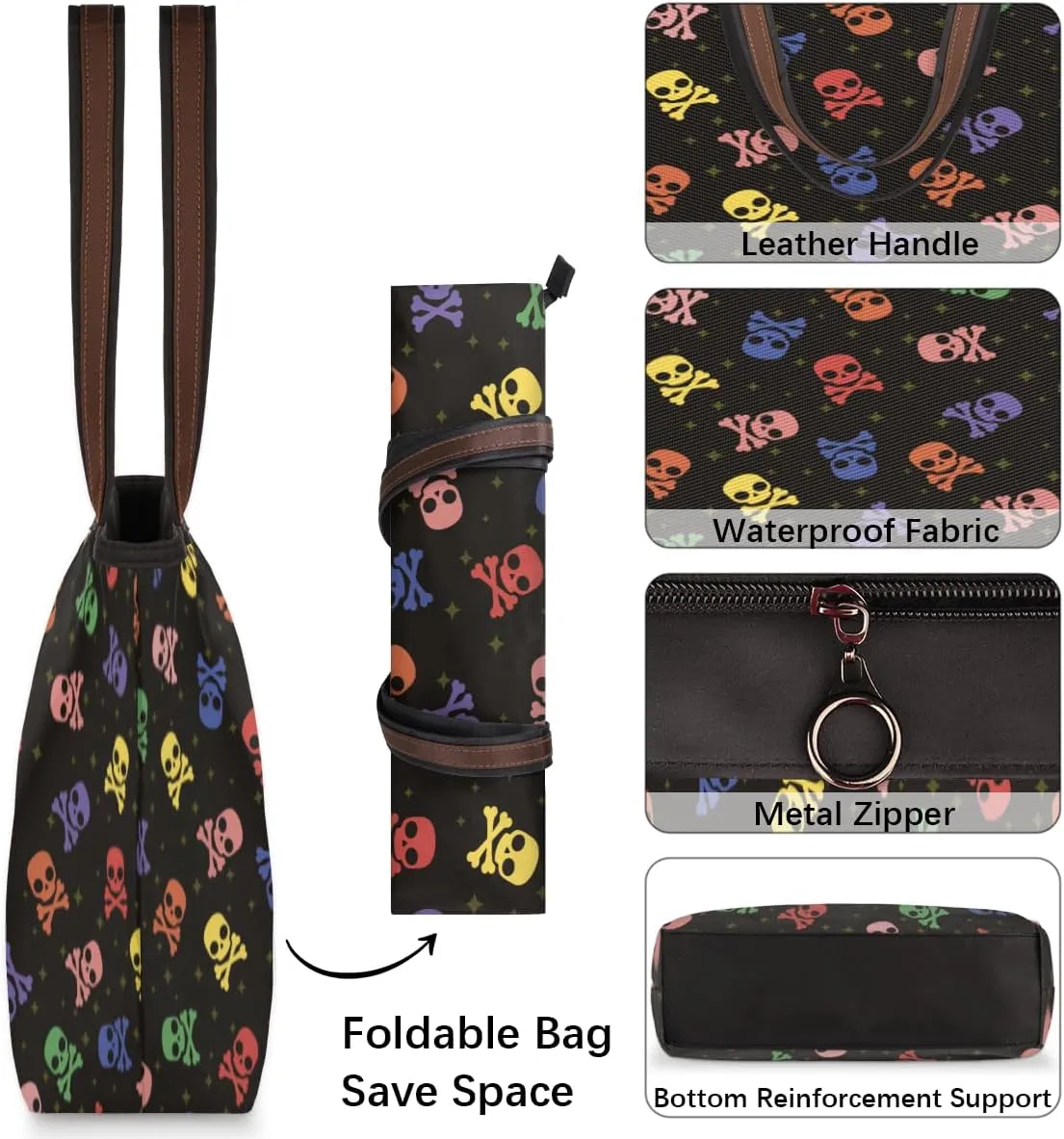 Tote Bag for Women with Zipper Large Capacity Top Handle Casual Shoulder Bag Handbag Reusable Shopping