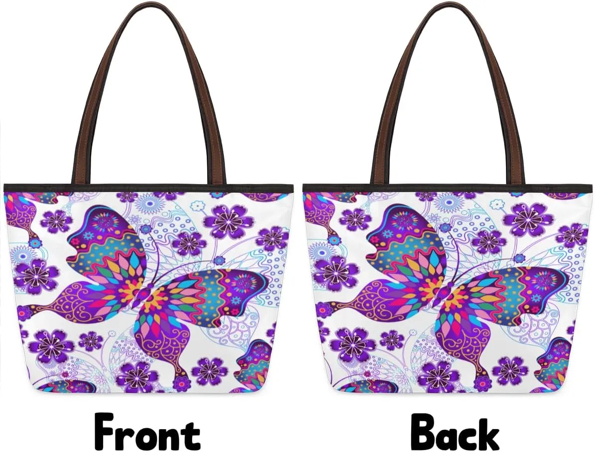 Tote Bag for Women with Zipper Large Capacity Top Handle Casual Shoulder Bag Handbag Reusable Shopping