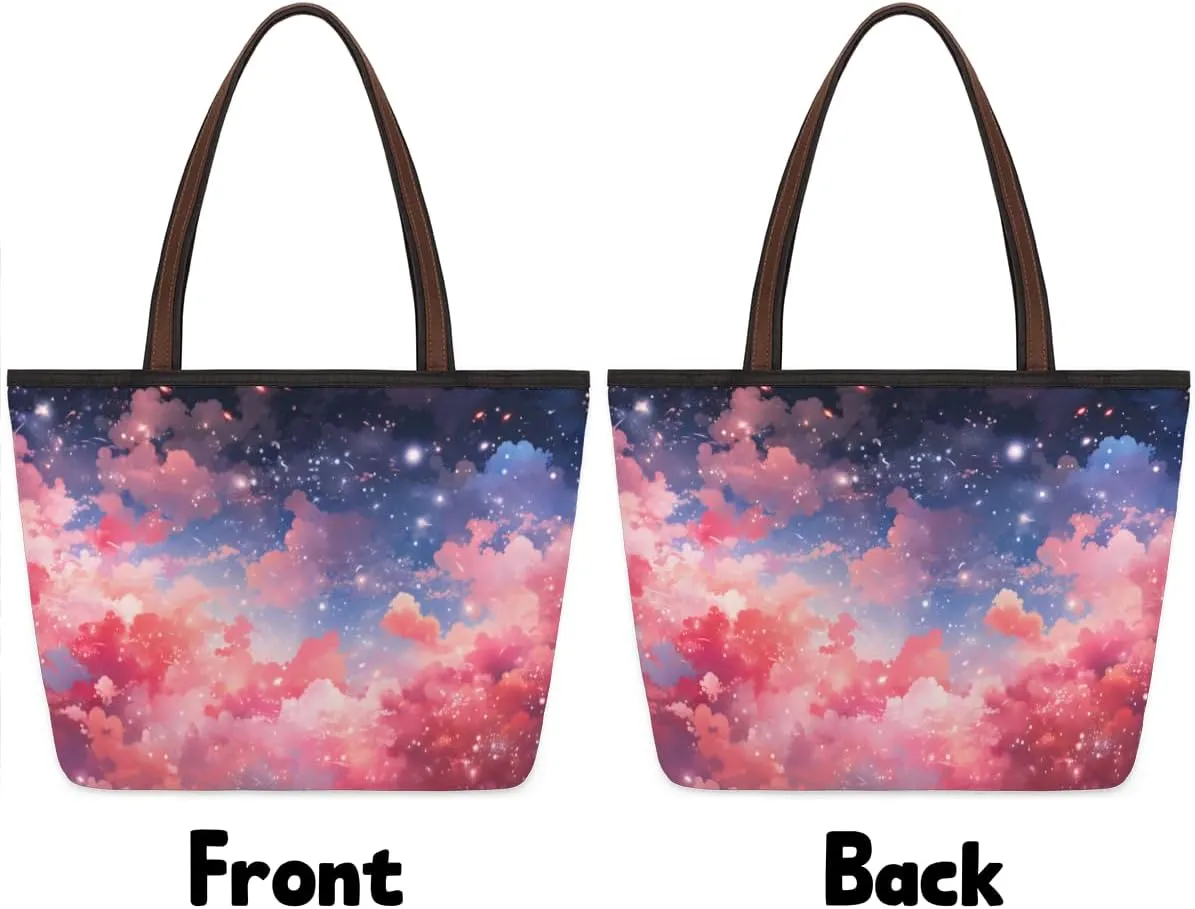 Tote Bag for Women with Zipper Large Capacity Top Handle Casual Shoulder Bag Handbag Reusable Shopping