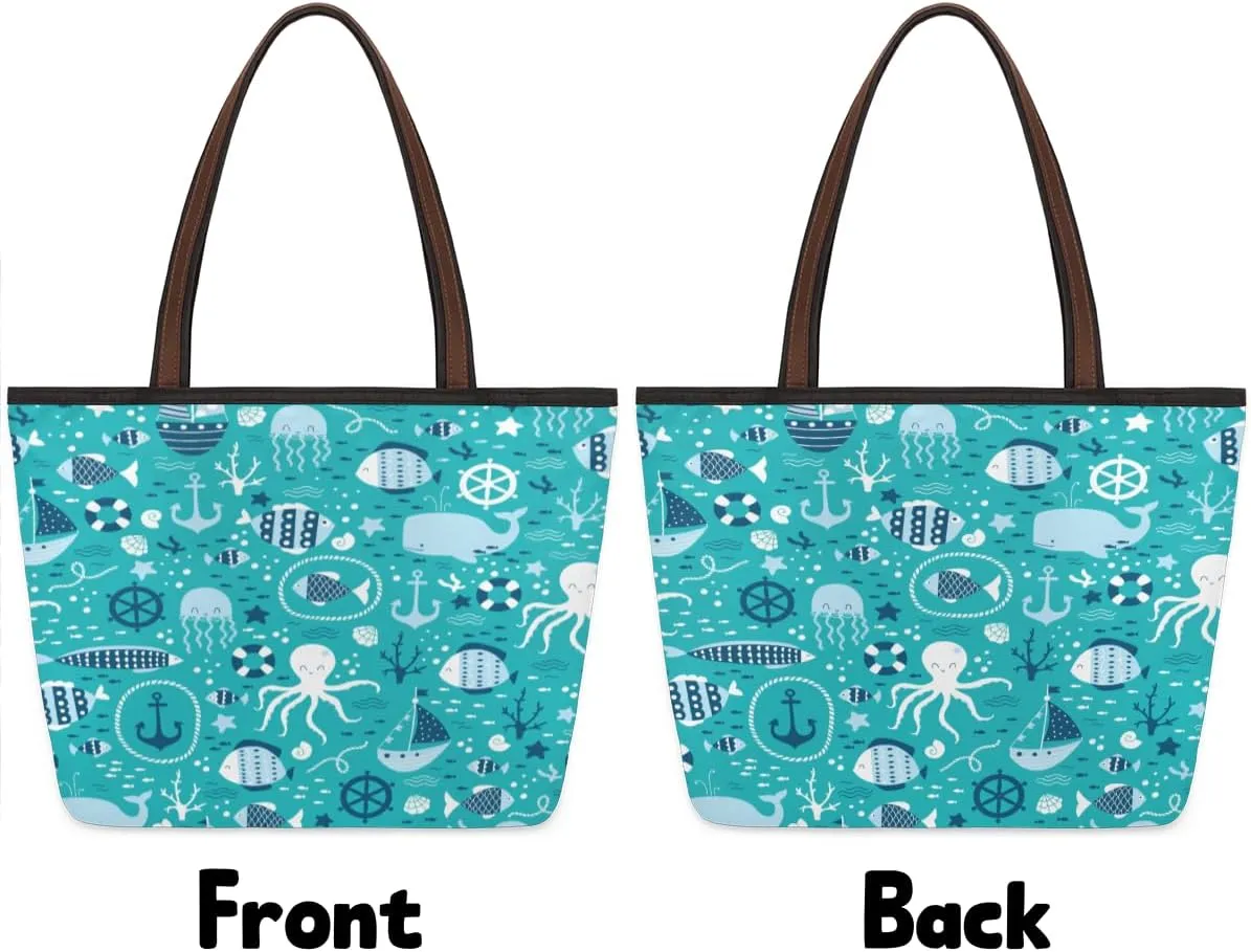 Tote Bag for Women with Zipper Large Capacity Top Handle Casual Shoulder Bag Handbag Reusable Shopping