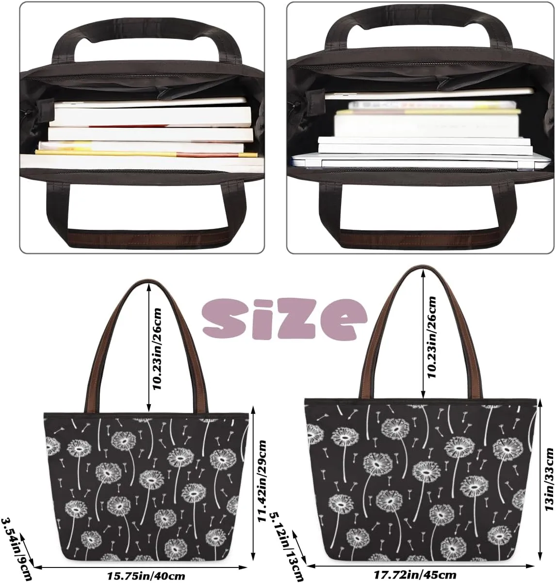 Tote Bag for Women with Zipper Large Capacity Top Handle Casual Shoulder Bag Handbag Reusable Shopping