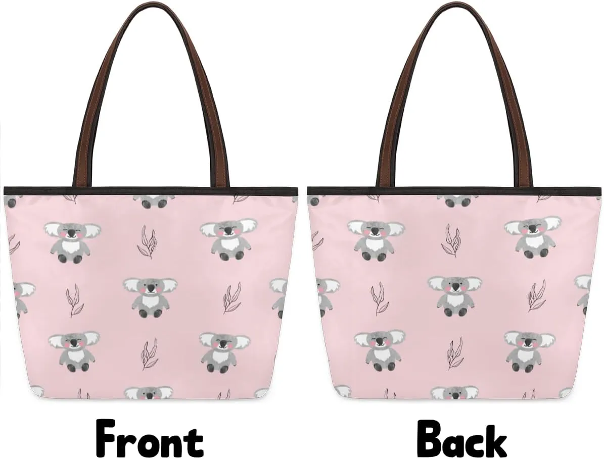 Tote Bag for Women with Zipper Large Capacity Top Handle Casual Shoulder Bag Handbag Reusable Shopping