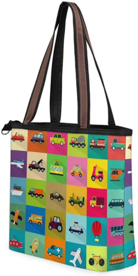 Tote Bag for Women with Zipper Large Capacity Top Handle Casual Shoulder Bag Handbag Reusable Shopping