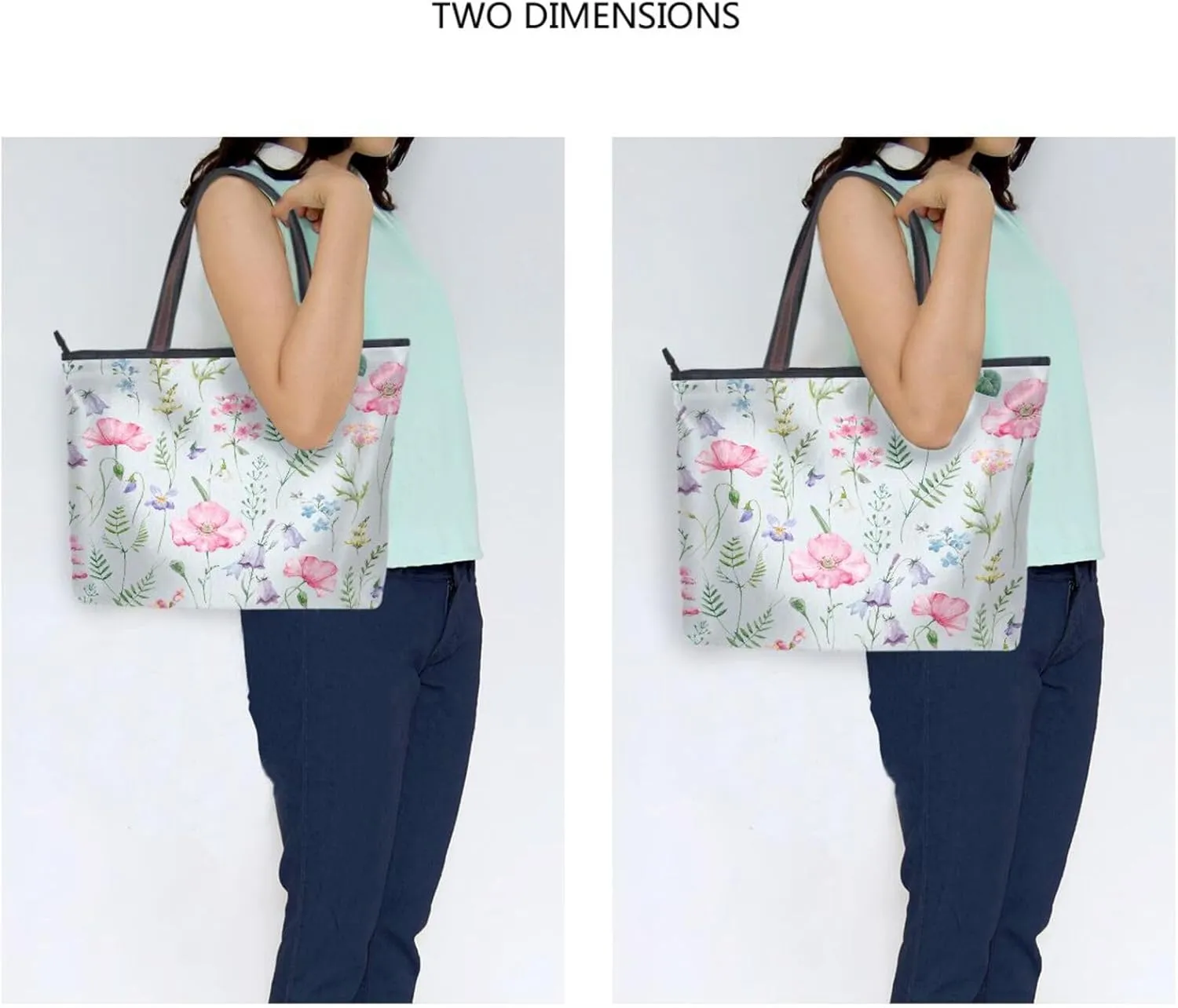 Tote Bag for Women with Zipper,Polyester Tote Purse Holiday Tote Bag Work Handbag Women Gift