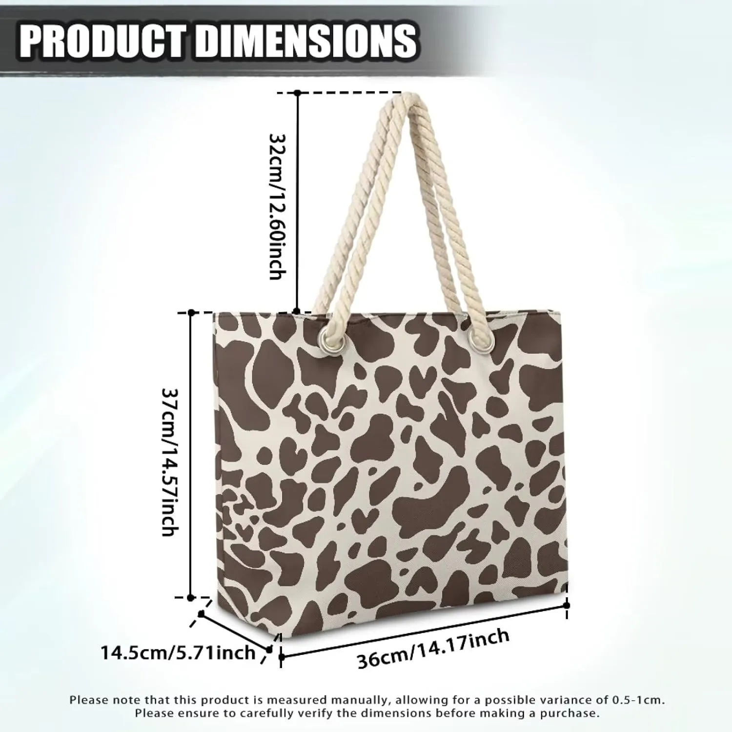 Tote Beach Bag with Rope Top Handle Pool Bag 14.57x4.71x14.17 Large Capacity Travel Handbag for Women Casual