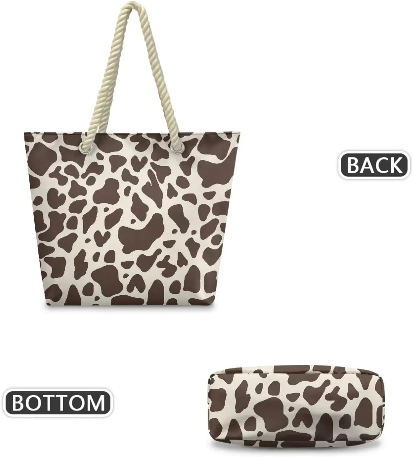 Tote Beach Bag with Rope Top Handle Pool Bag 14.57x4.71x14.17 Large Capacity Travel Handbag for Women Casual