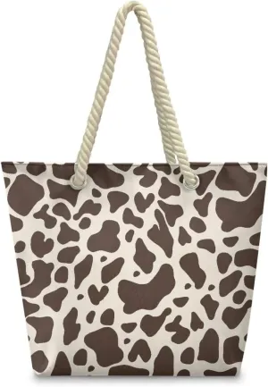 Tote Beach Bag with Rope Top Handle Pool Bag 14.57x4.71x14.17 Large Capacity Travel Handbag for Women Casual