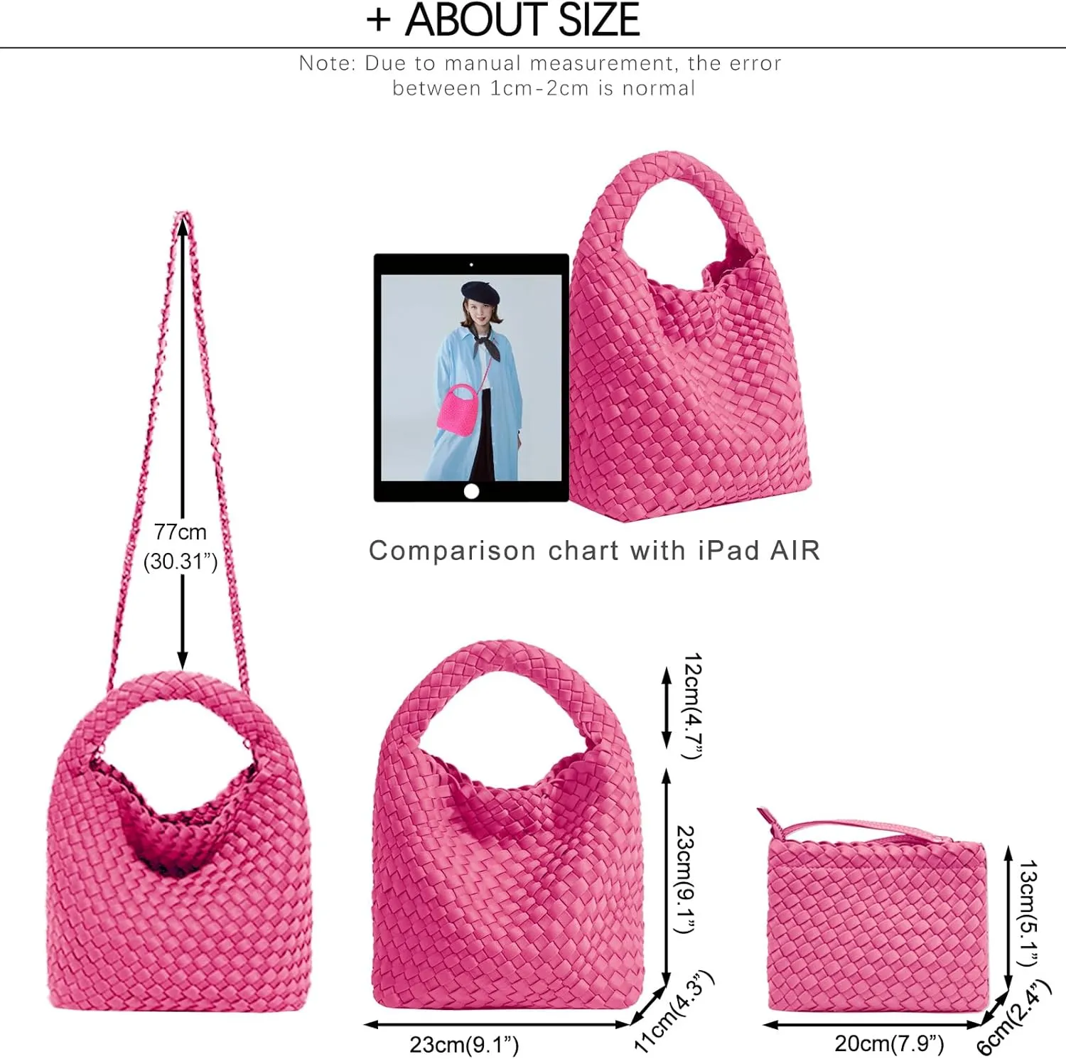 Tote for Women, Ladies Crossbody Handbag, Trendy Shoulder and Bucket Bag, Top-handle Tote Hobo Satchel with Purse