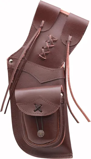 Traditional Archery Real Leather Side/Hip Arrow Quiver Brown