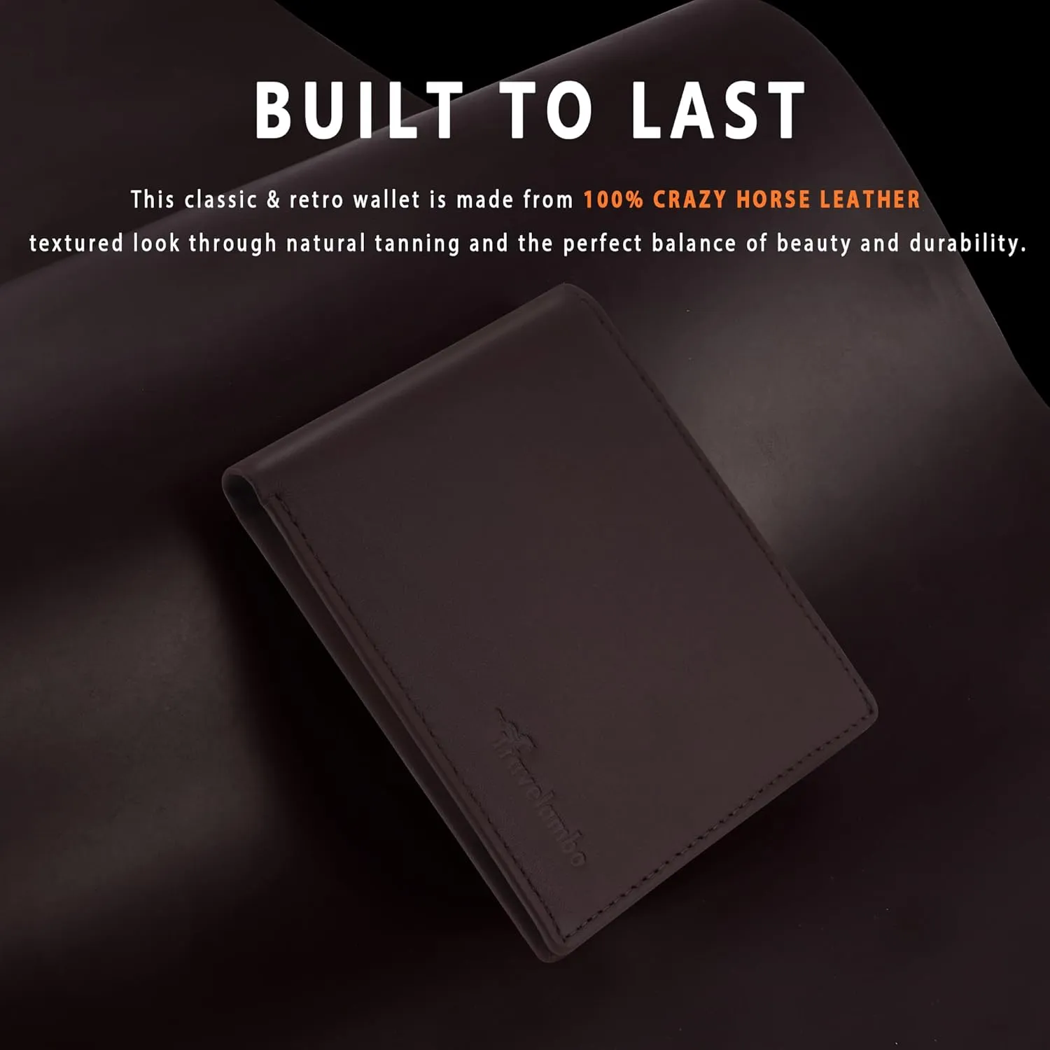 Travelambo 100% Genuine Leather Wallet for Men with Gift Box - Handmade Bifold Stylish - Rfid Wallet for Men with 2 ID Windows