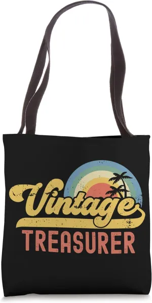 Treasurer Vintage Sunset Profession Retro Job Title Tote Bag