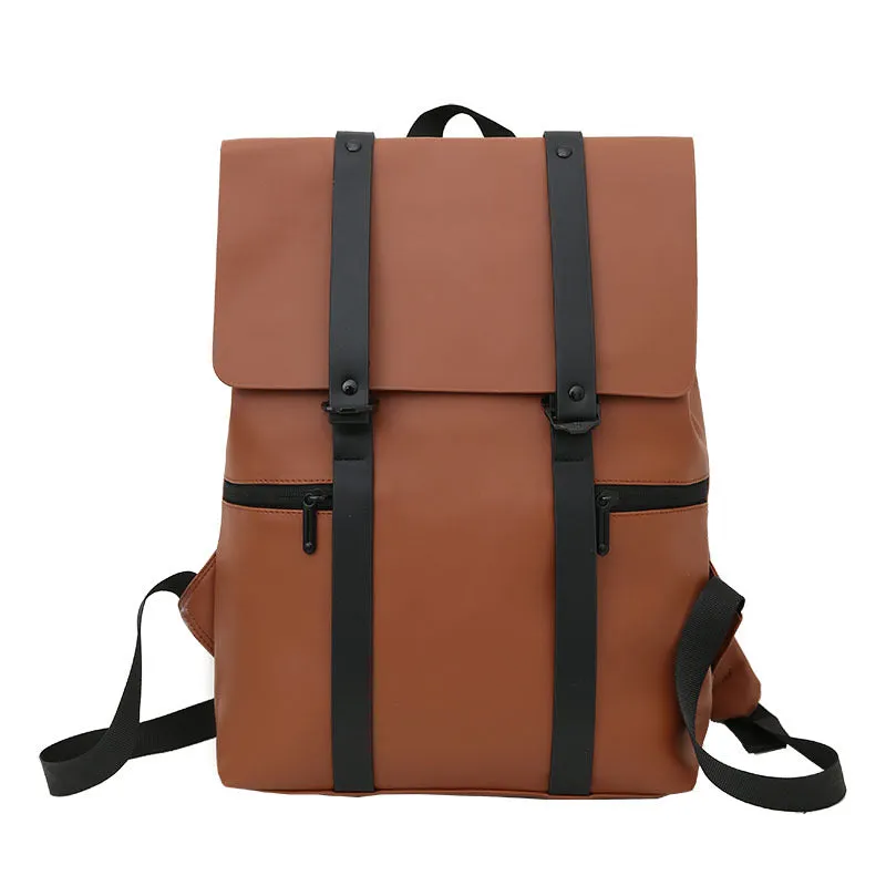 Trendy Mori Style Couple Simple Leather Backpacks