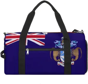 Tristan Da Cunha Flag Gym Duffel for Boys Girls with Shoe Compartment Travel Weekender